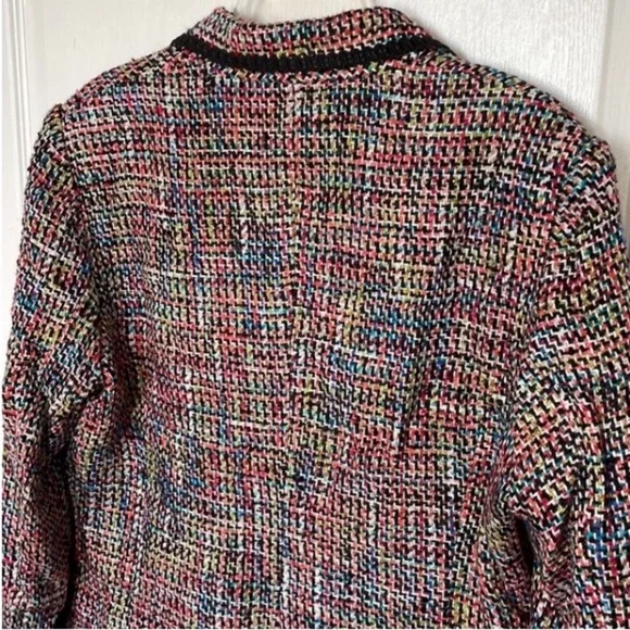 Vintage Sag Harbor Blazer Wool Blend Woven 80s Colorful Pink Orange Blue Green - Picture 7 of 16
